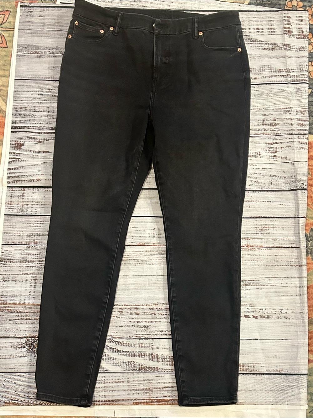 American Eagle Luxe Stretch High Waisted Jegging Jeans Black Women Size 16 R NWT